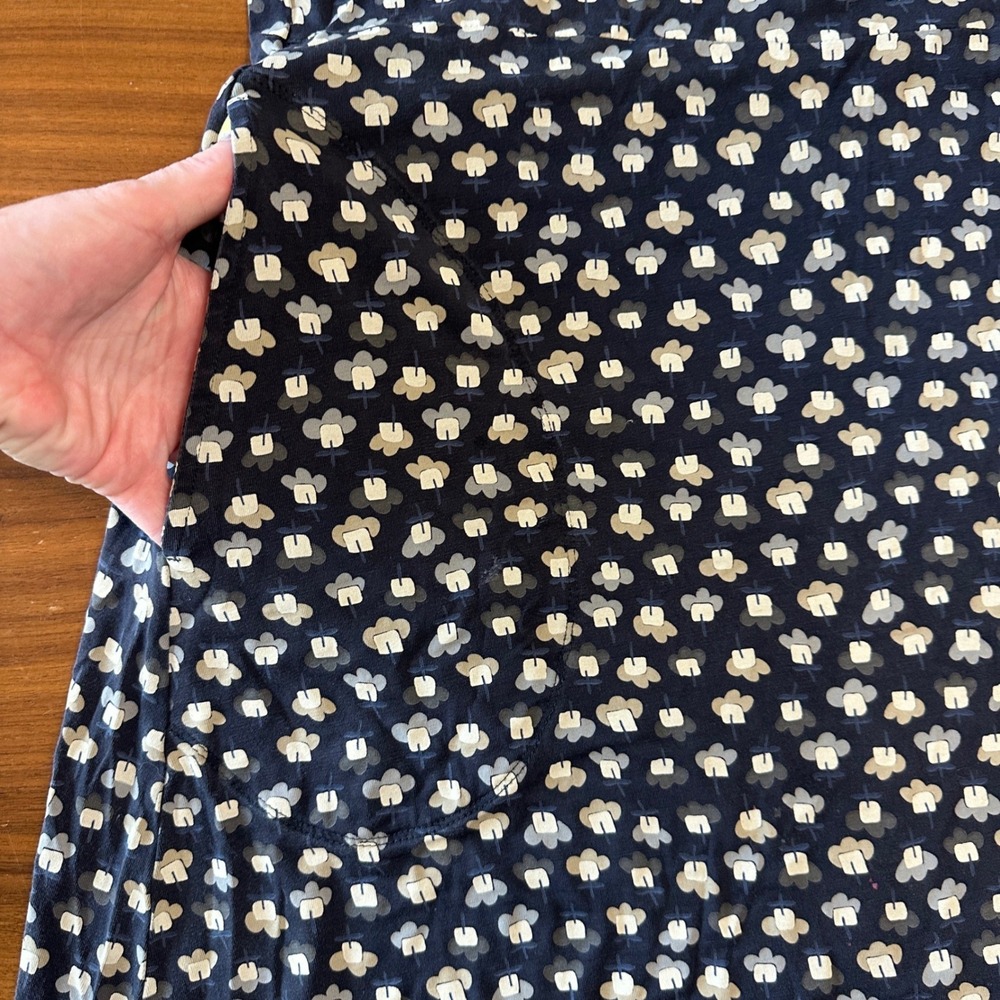 Gudrun Sjödén Sleeveless Dress Charcoal Gray/Blue Floral XL Whimsical Scandi Art - Picture 6 of 9